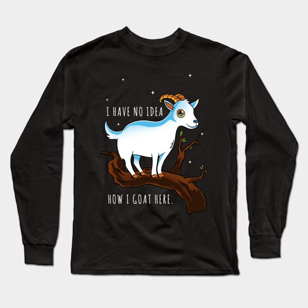 Funny Goat Pun Long Sleeve T-Shirt by Digital Magician